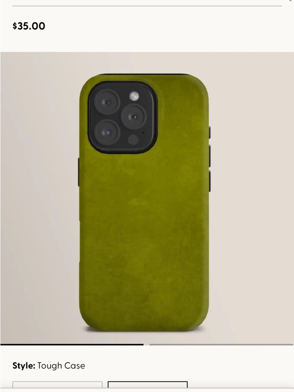 Society6 Olive Green Tough Phone Case